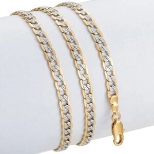 Gold Color Chain Necklace For Men Women Cuban Link Chain 30in
